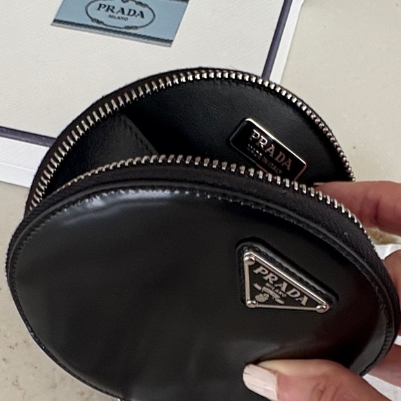 Prada Black Leather Circle Bag with Chain with purchased box and card. - Picture 5 of 5